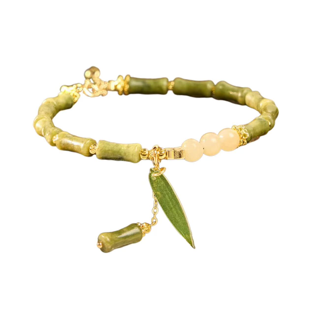 Sacred Bamboo Ascent Natural Jade Step by Step Abundance Bracelet