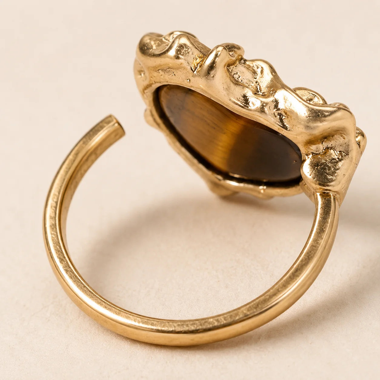 Vintage Tiger Eye Heart Ring