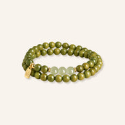 Calm Wood Jade Double Wrap Bracelet