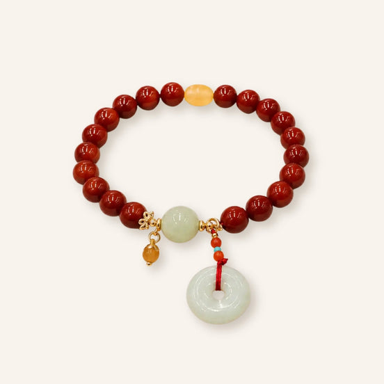 Nanhong Agate Peace Buckle Bracelet with agate