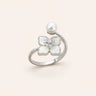 Lucky Four-Leaf Clover Pearl Ring
