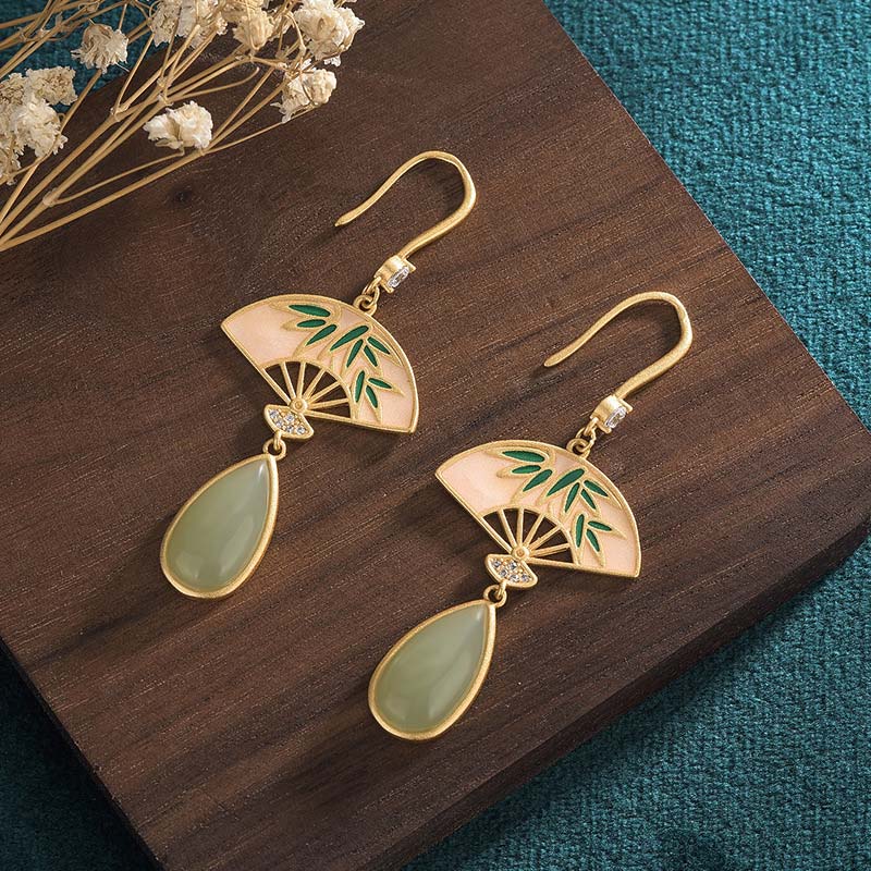 Prosperity Fan Aventurine Luck Earrings