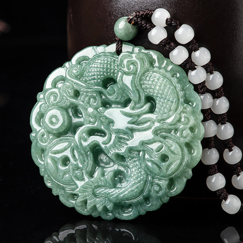 Imperial Pulse Jade Dragon Pendant