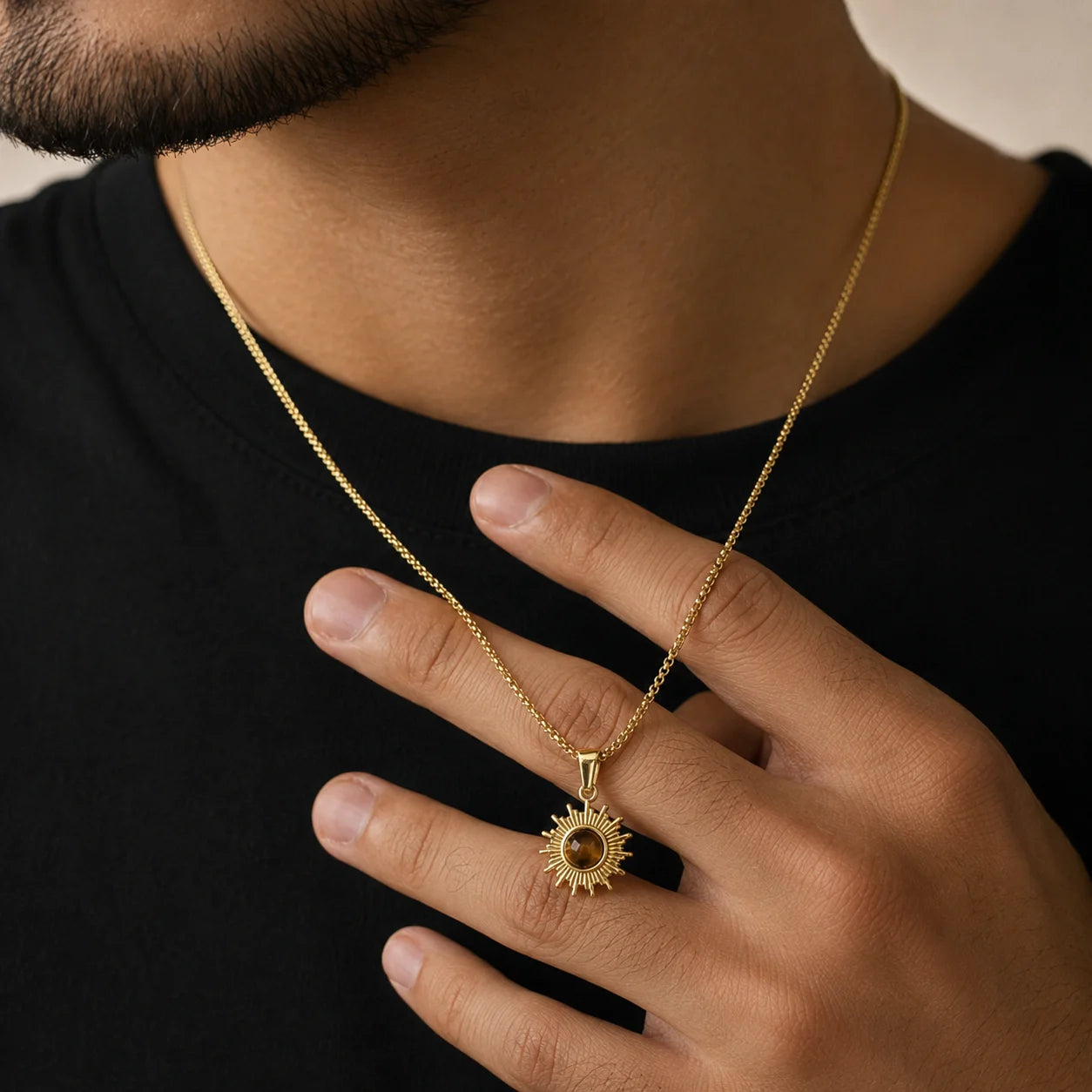 Radiant Sunburst Tiger Eye Necklace