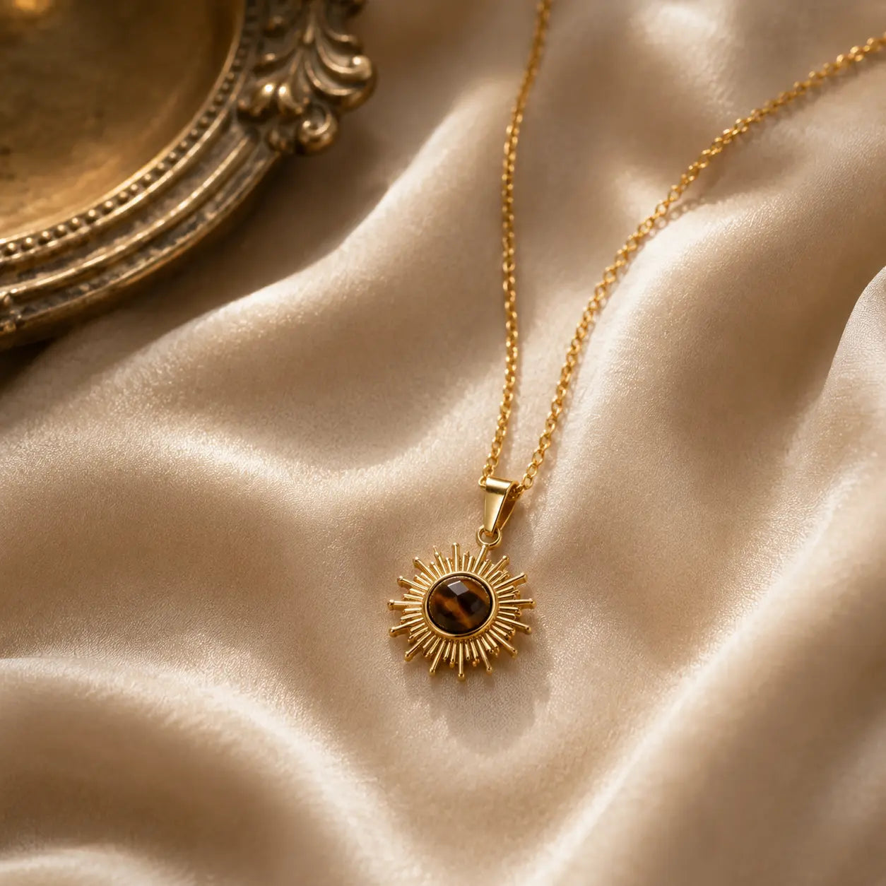 Radiant Sunburst Tiger Eye Necklace