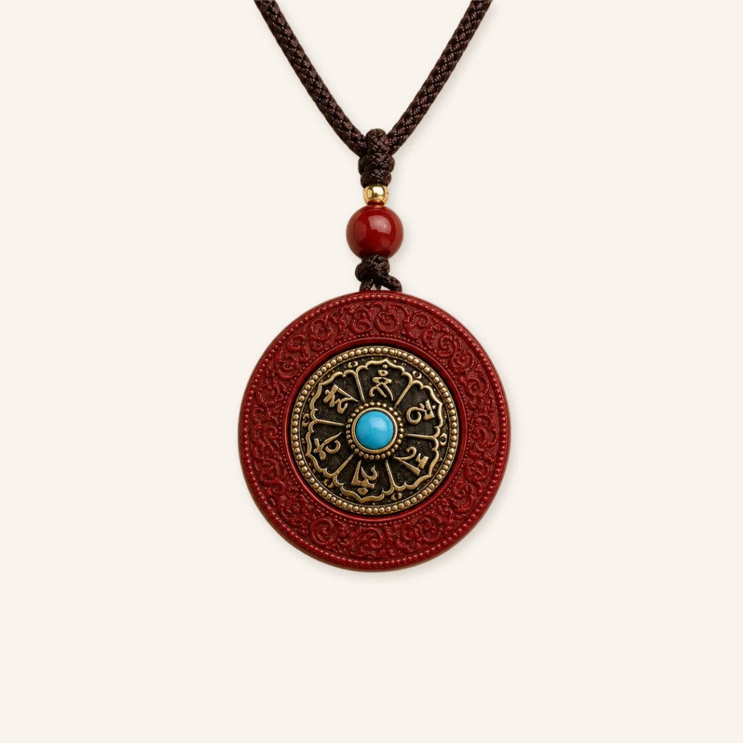 Cinnabar Yin Yang Pendant with cinnabar