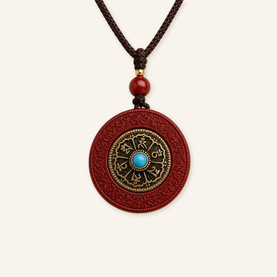Cinnabar Yin Yang Pendant with cinnabar