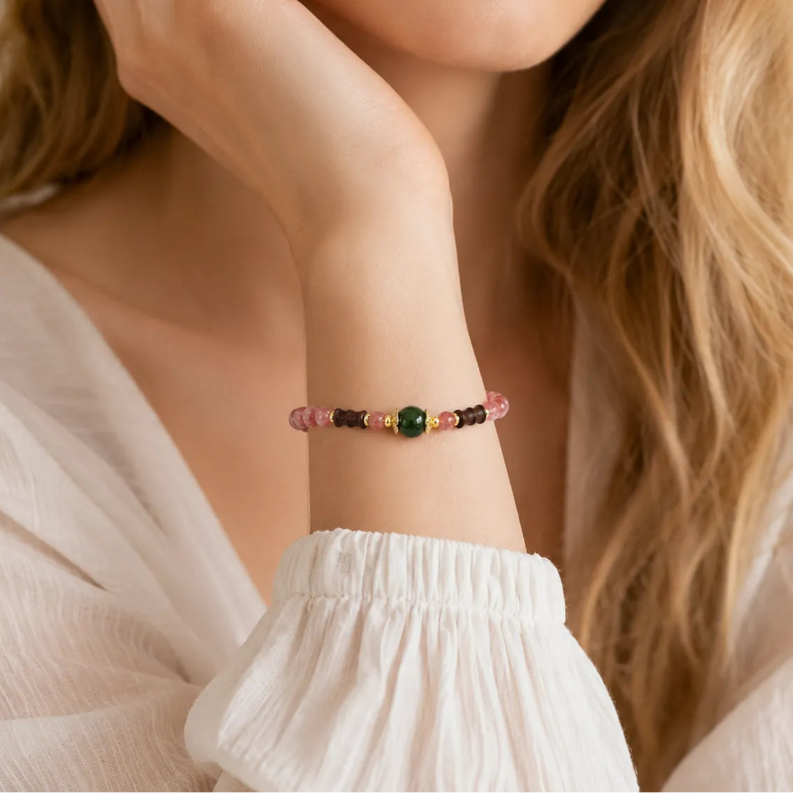Folk Style Nanhong Sandalwood Bracelet