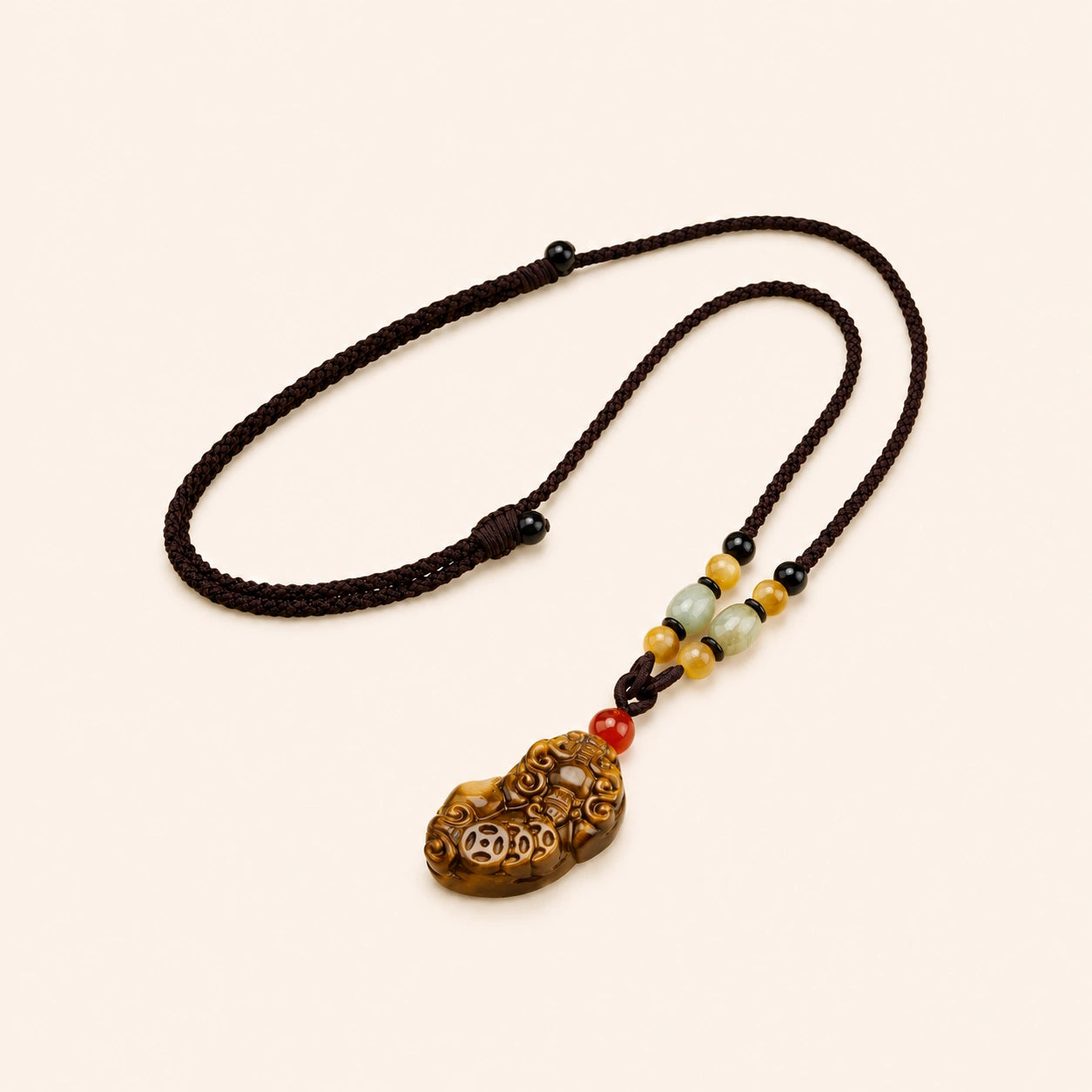 Tiger Eye Pixiu Pendant Necklace