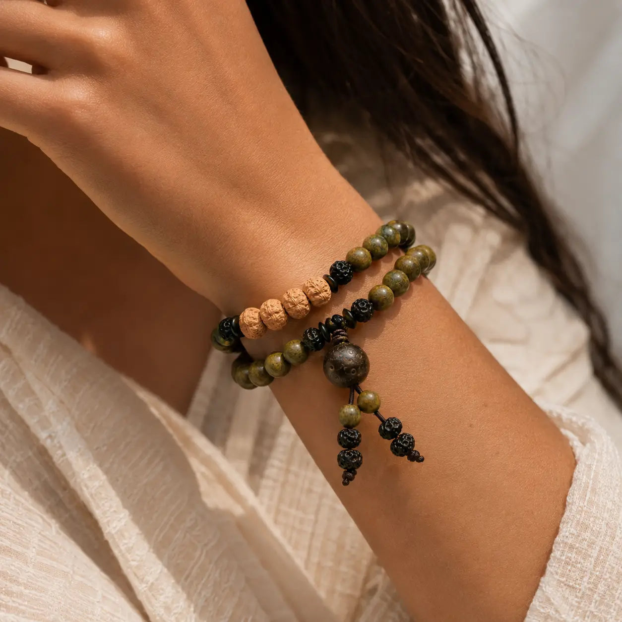 Green Sandalwood Seed Handheld Beads
