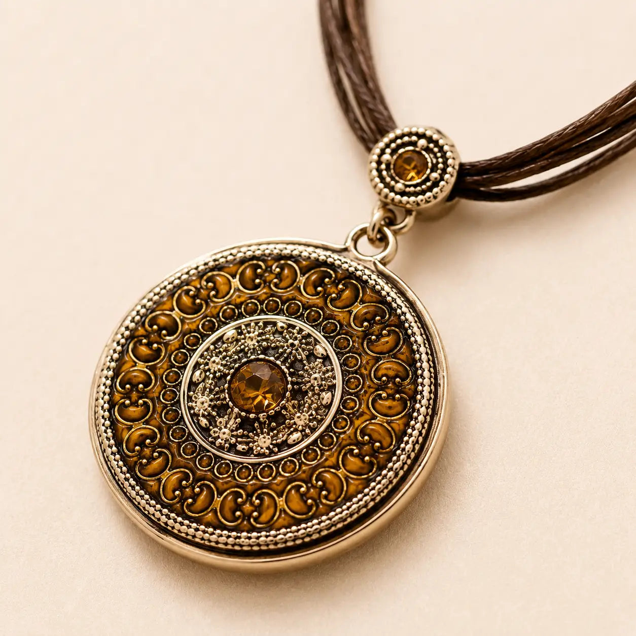 Vintage Compass Pendant Necklace