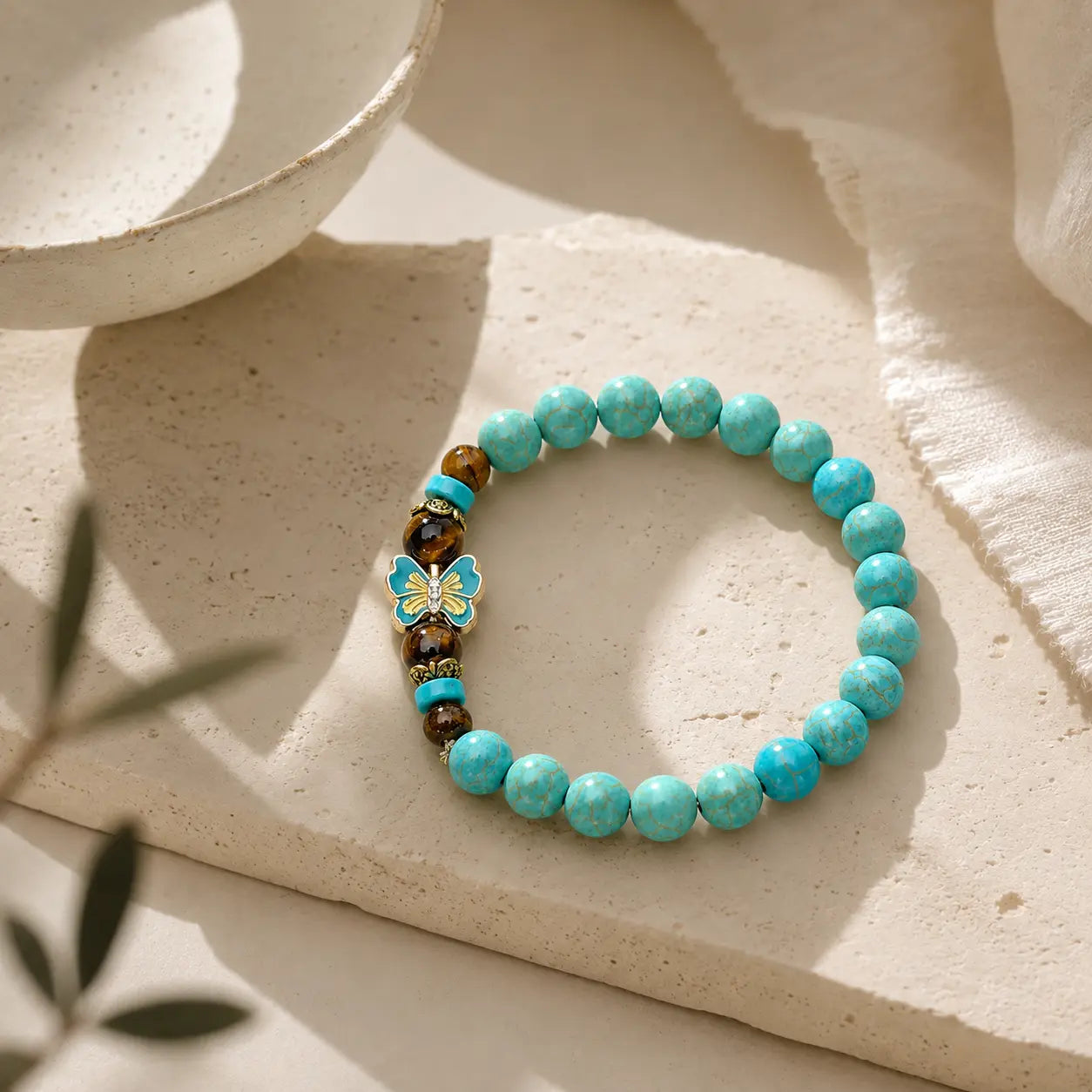 Vintage Turquoise Butterfly Bracelet