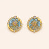 Enamel Sunburst Zircon Stud Earrings