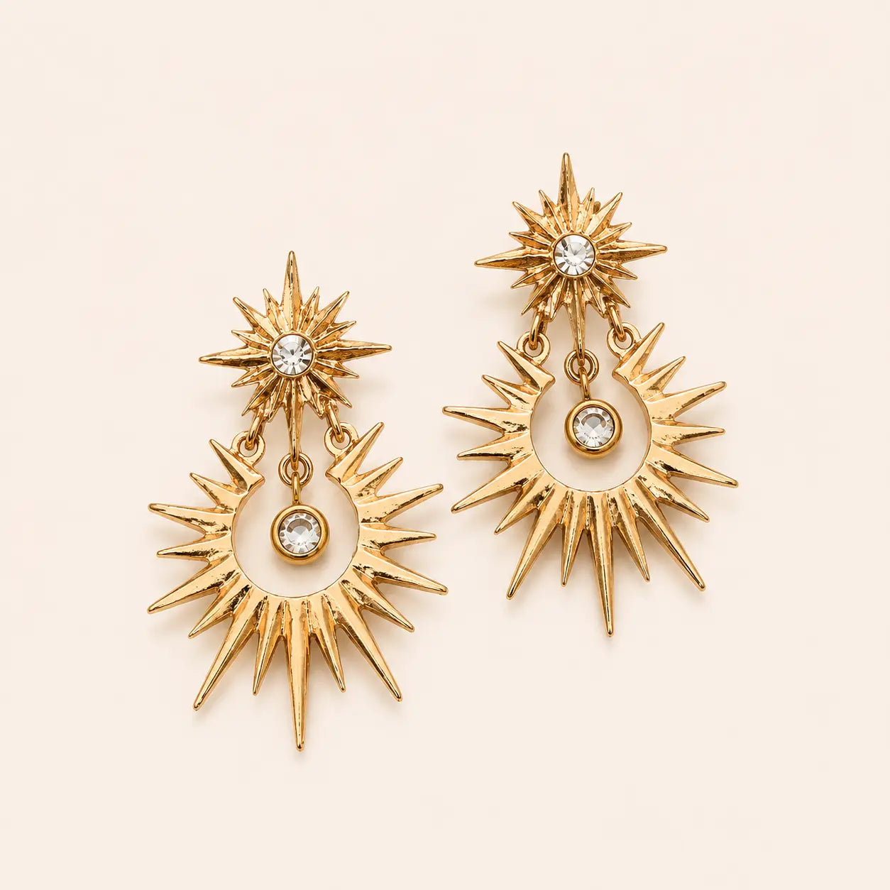 Vintage Starburst Zircon Earrings