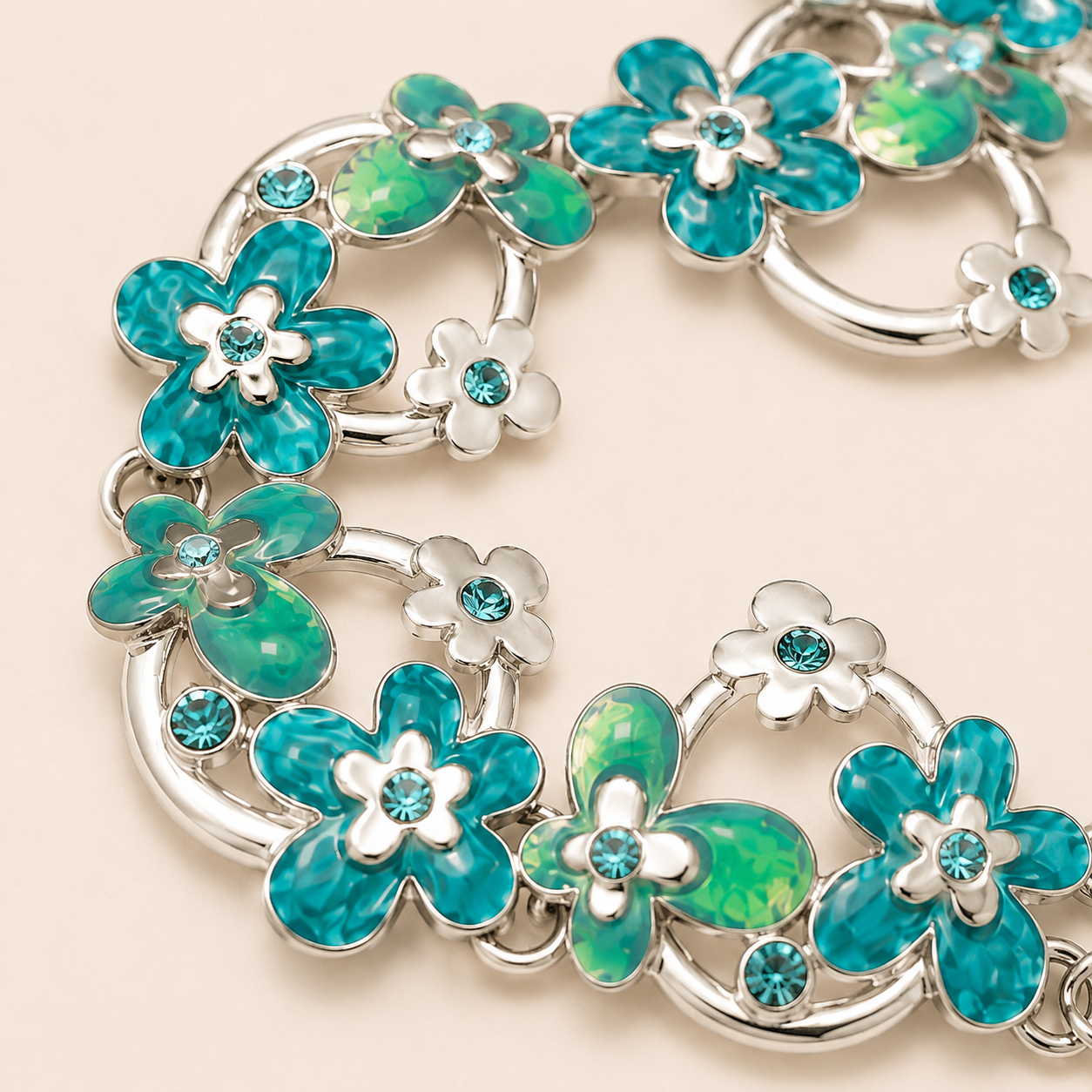 Vintage Green Flower Bracelet