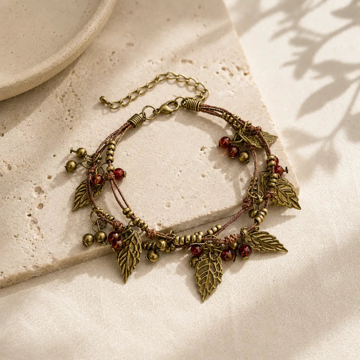 Bohemian Vine Leaf Bracelet