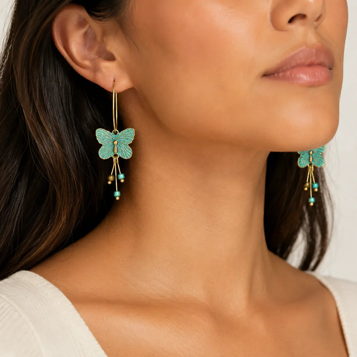 Bohemian Butterfly Drop Earrings