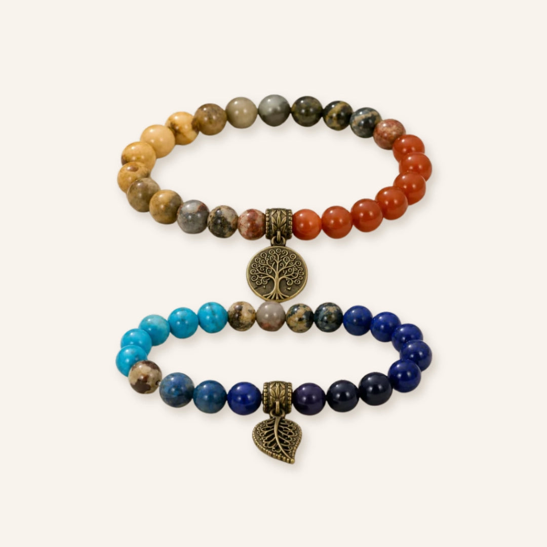 Deep Roots Amethyst Tree of Life Bracelet Set
