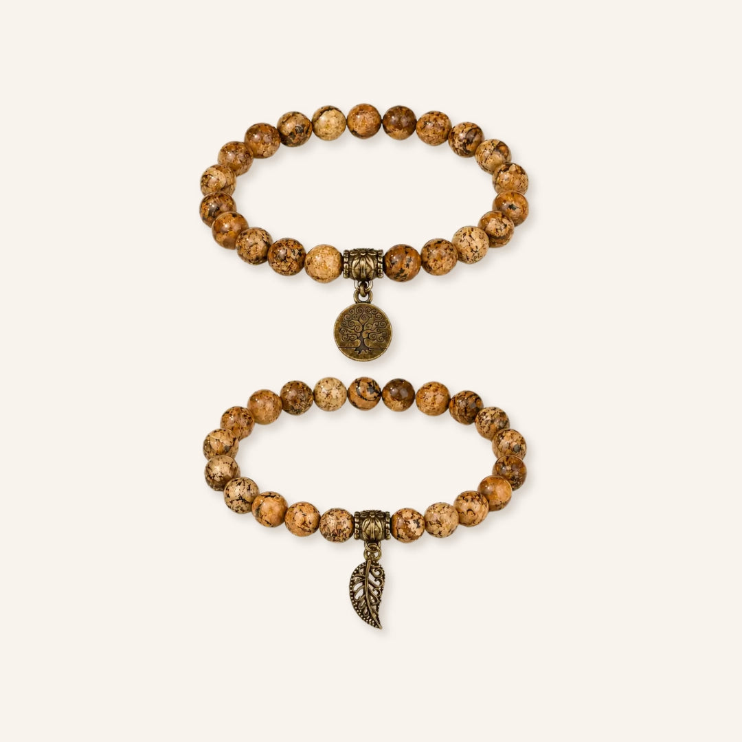 Deep Roots Earth-Toned Tree of Life Bracelet Set