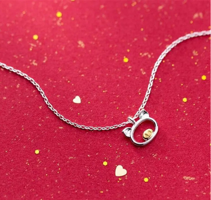 Abundant Blessing 925 Sterling Silver Pig Zodiac Pendant