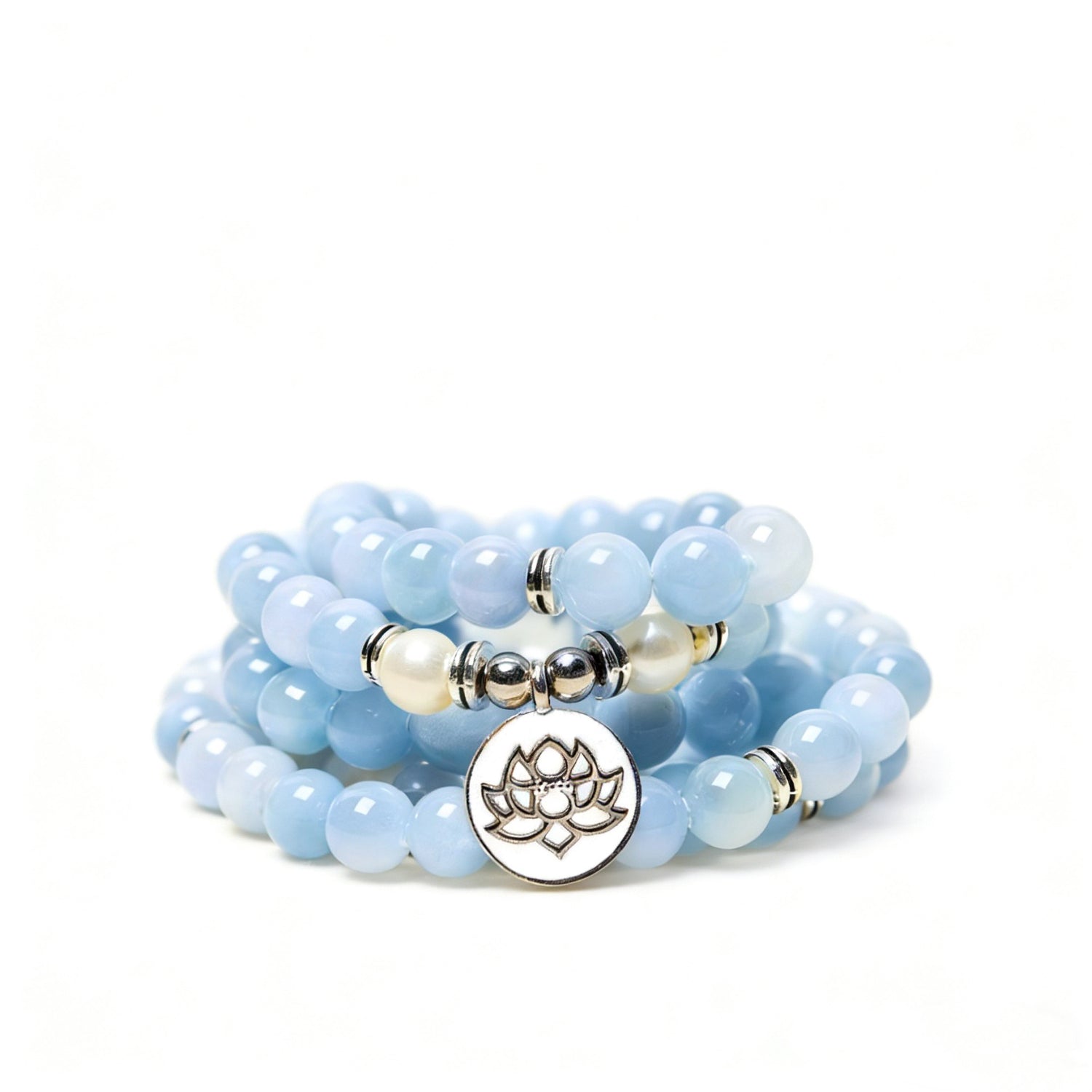 Aquamarine Tranquility Mala Necklace & Bracelet