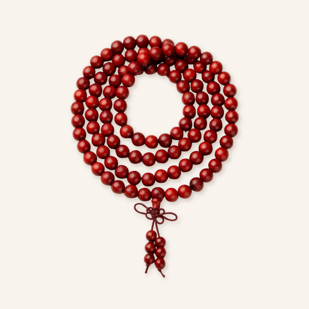 Warm earth red sandalwood 108 bead mala by TheFuMaster