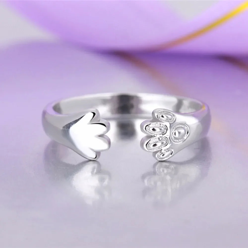 Paw Adjustable Opening Ring for Women and Girls