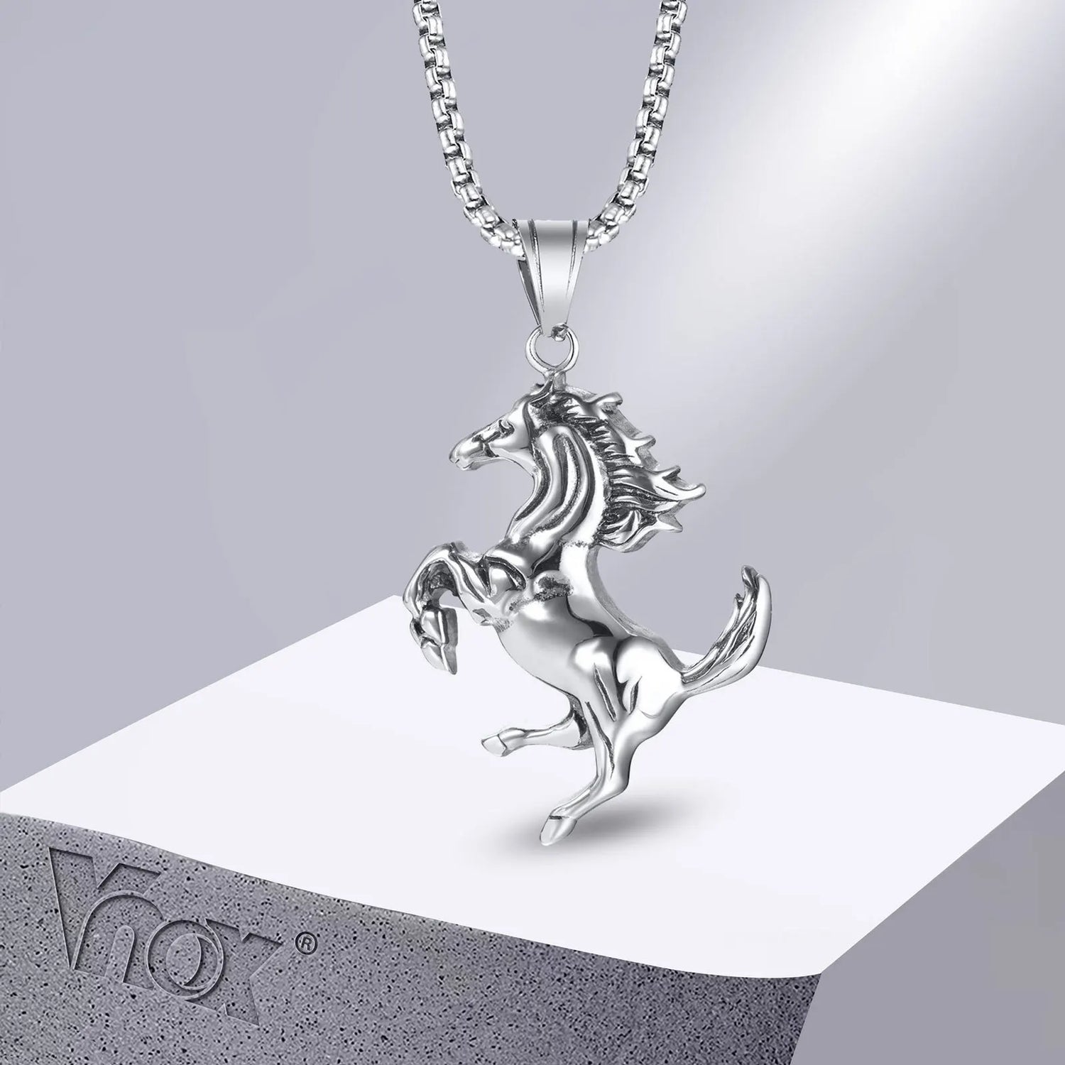 Galloping Harvest Horse Zircon Necklace