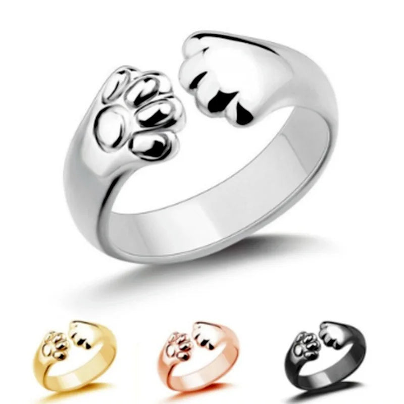 Paw Adjustable Opening Ring for Women and Girls
