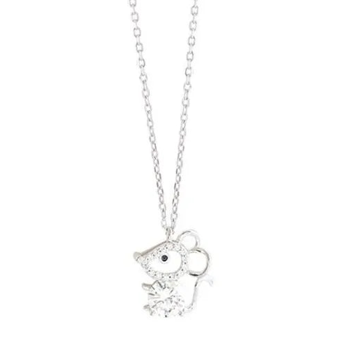 The Radiant Pulse Mickey Silhouette 925 Sterling Silver Pendant Necklace