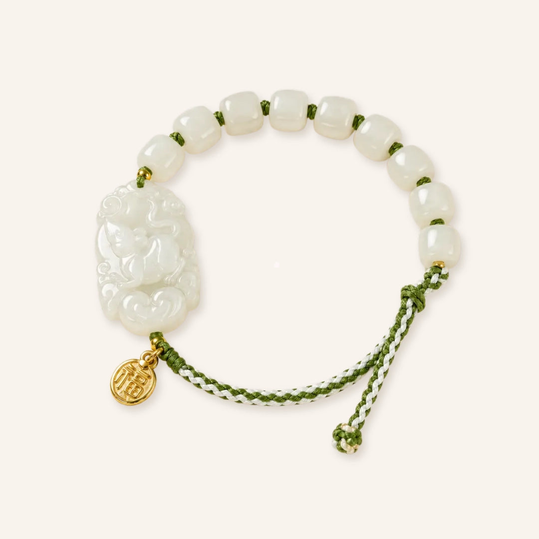 Soft Flow Jade Rat Zodiac Bracelet
