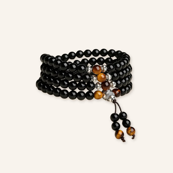 Obsidian tiger eye mala by TheFuMaster