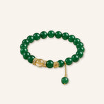 Steady Growth Green Agate Drop Bracelet