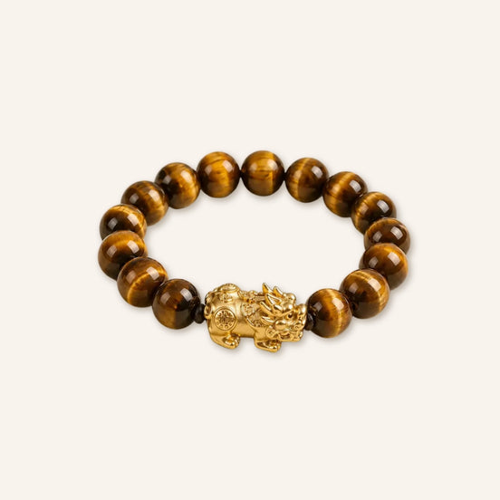 Guarded Wealth Golden Tiger Eye Pixiu Bracelet
