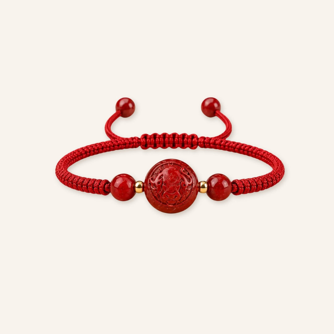 Vermilion ox red string bracelet by TheFuMaster