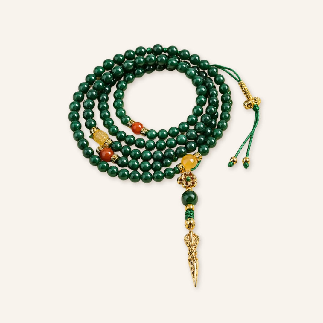 Steady Growth Green Agate 108 Mala