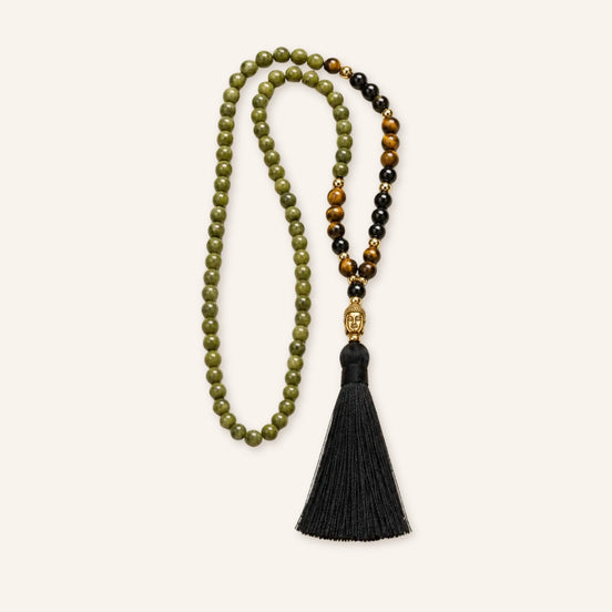Jade tiger eye 108 bead necklace by TheFuMaster