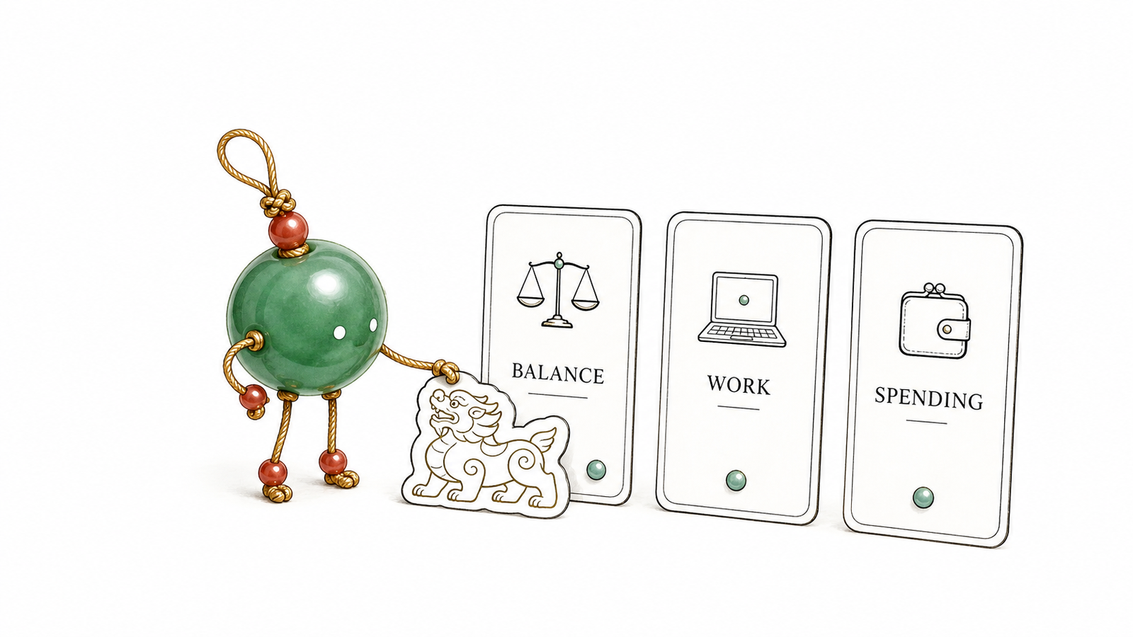 TheFuMaster bead person using 888 jewelry as a cue for balanced money and work choices