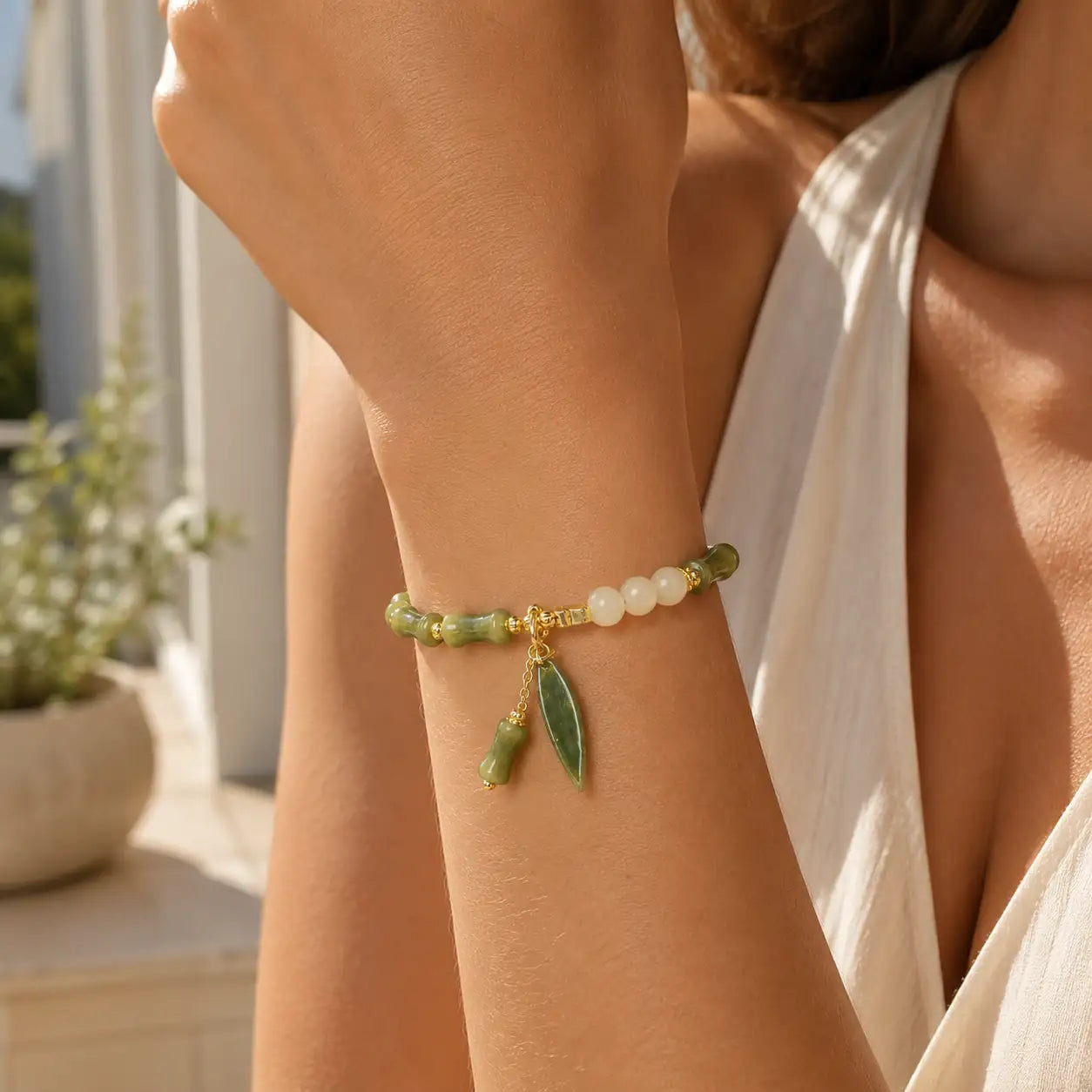 Bamboo jade growth bracelet for clarity and steady personal growth by TheFuMaster