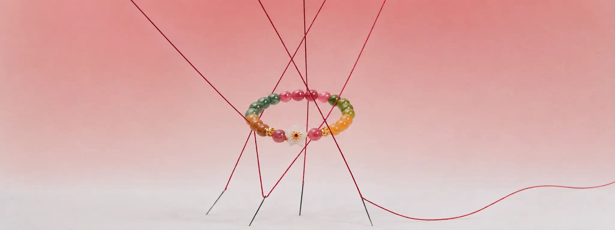 Mixed jade flower bracelet for fortune and intention by TheFuMaster