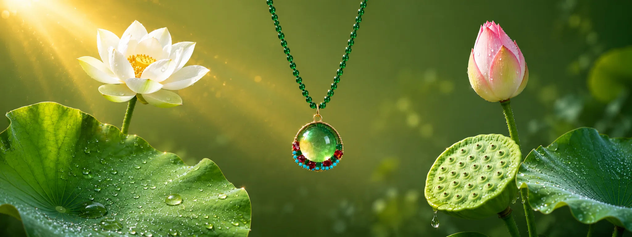 Glass flower pendant necklace for self-love