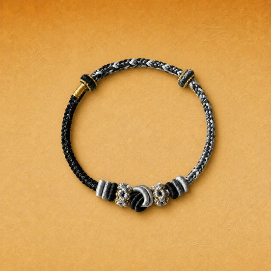 Black braided cord bracelet by TheFuMaster