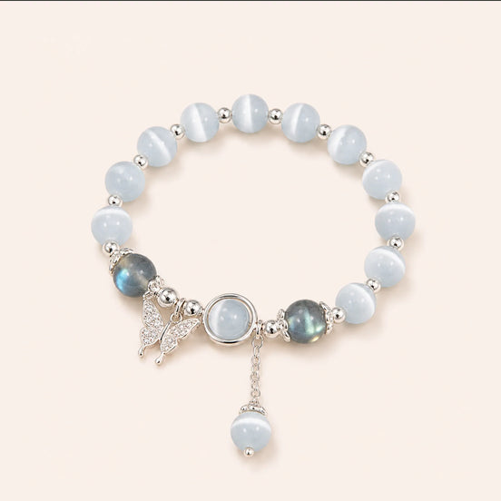 Blue crystal butterfly bracelet by TheFuMaster