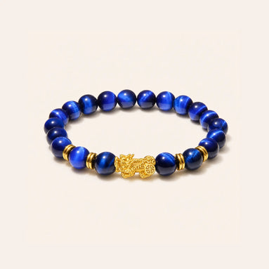 Blue tiger eye pixiu bracelet by TheFuMaster