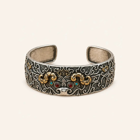 Carved Pixiu Cuff Bracelet with pixiu