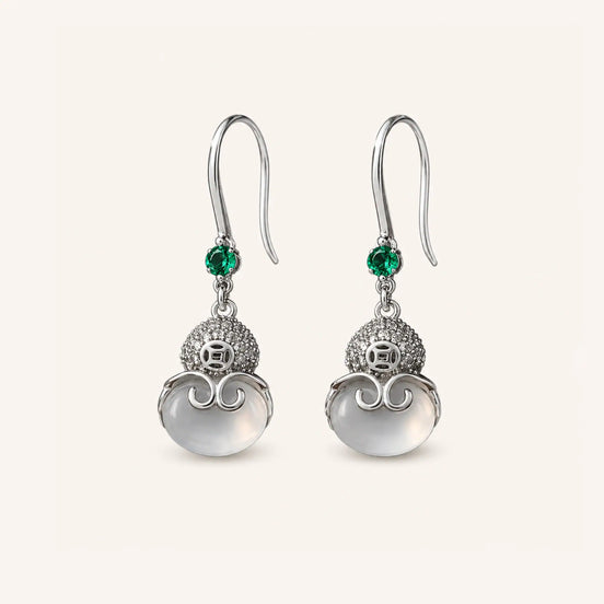 Chalcedony gourd drop earrings by TheFuMaster