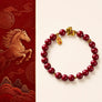 Cinnabar Horse Fu Bracelet with red cinnabar-style beads and horse Fu charm by TheFuMaster