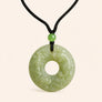 Double-Sided Pixiu Jade Peace Buckle Pendant with green jade and pixiu