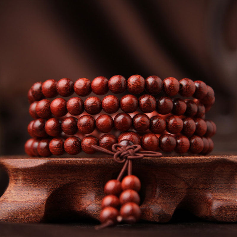 Small Leaf Red Sandalwood 108 Mala Grounding & Wisdom
