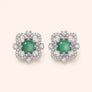 Four-Leaf Clover Chalcedony Stud Earrings with chalcedony and four-leaf clover